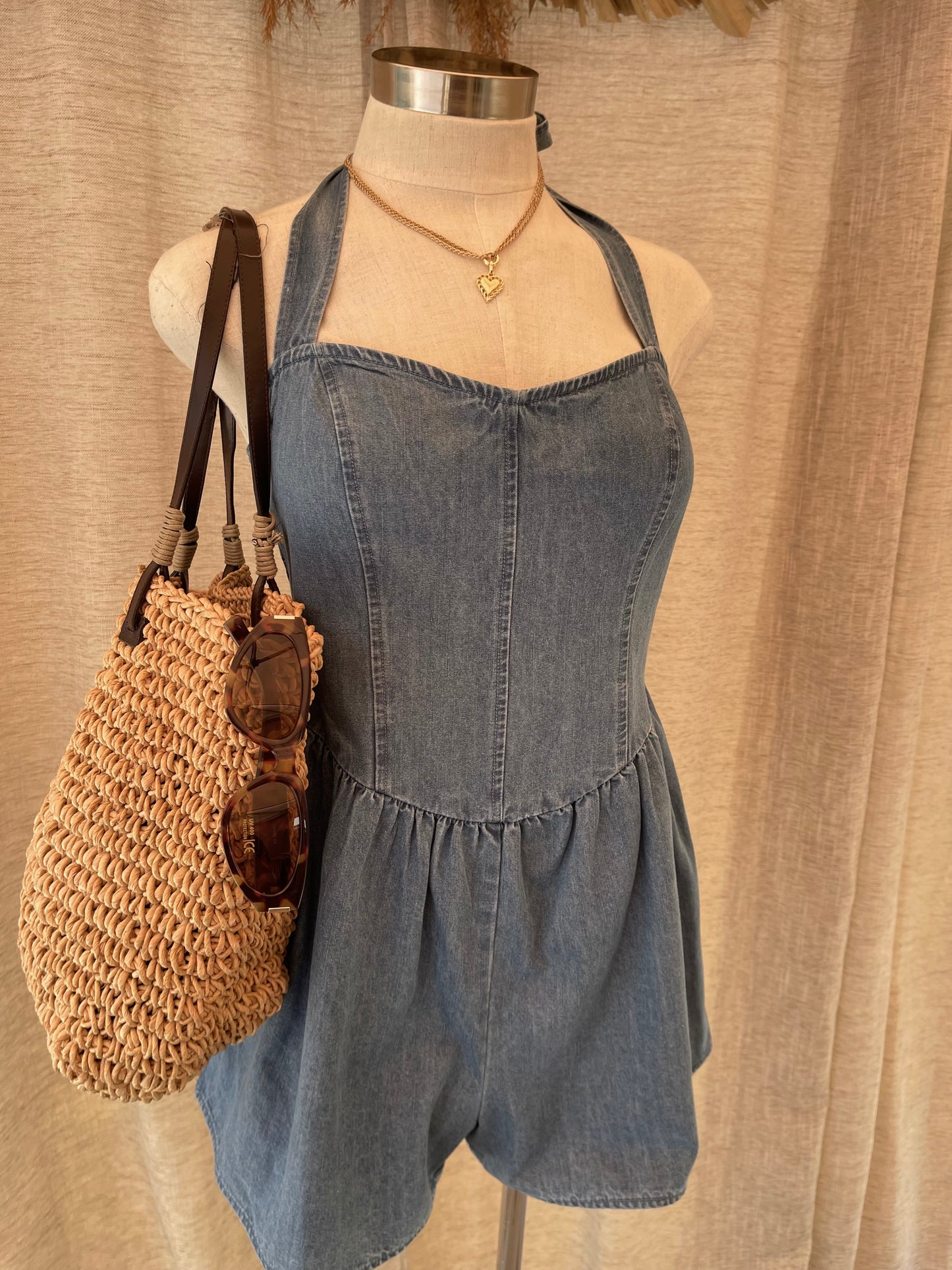 Darling Denim Romper- LAST S!