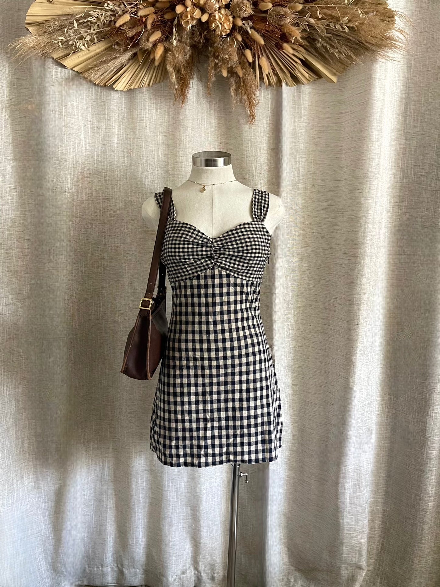 Midnight Hues Gingham Dress