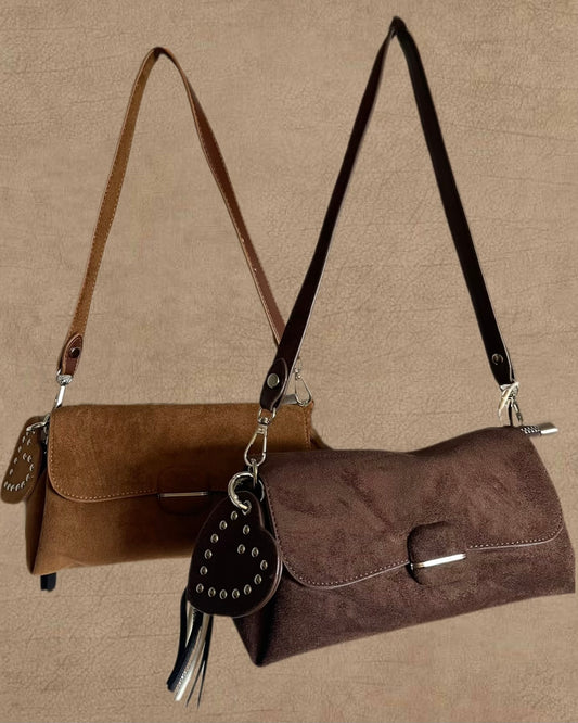 In The Details Suede Shoulder Bag