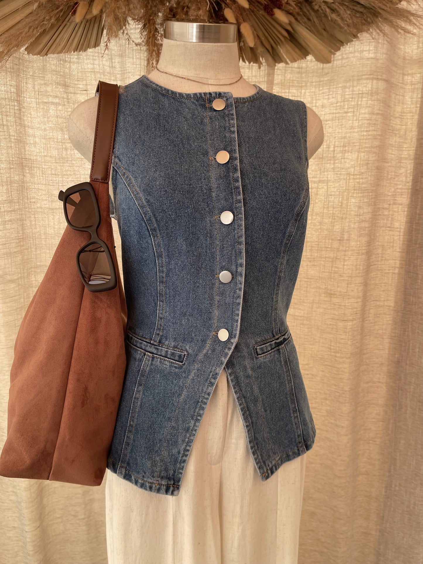 Desert Eagle Denim Vest Top