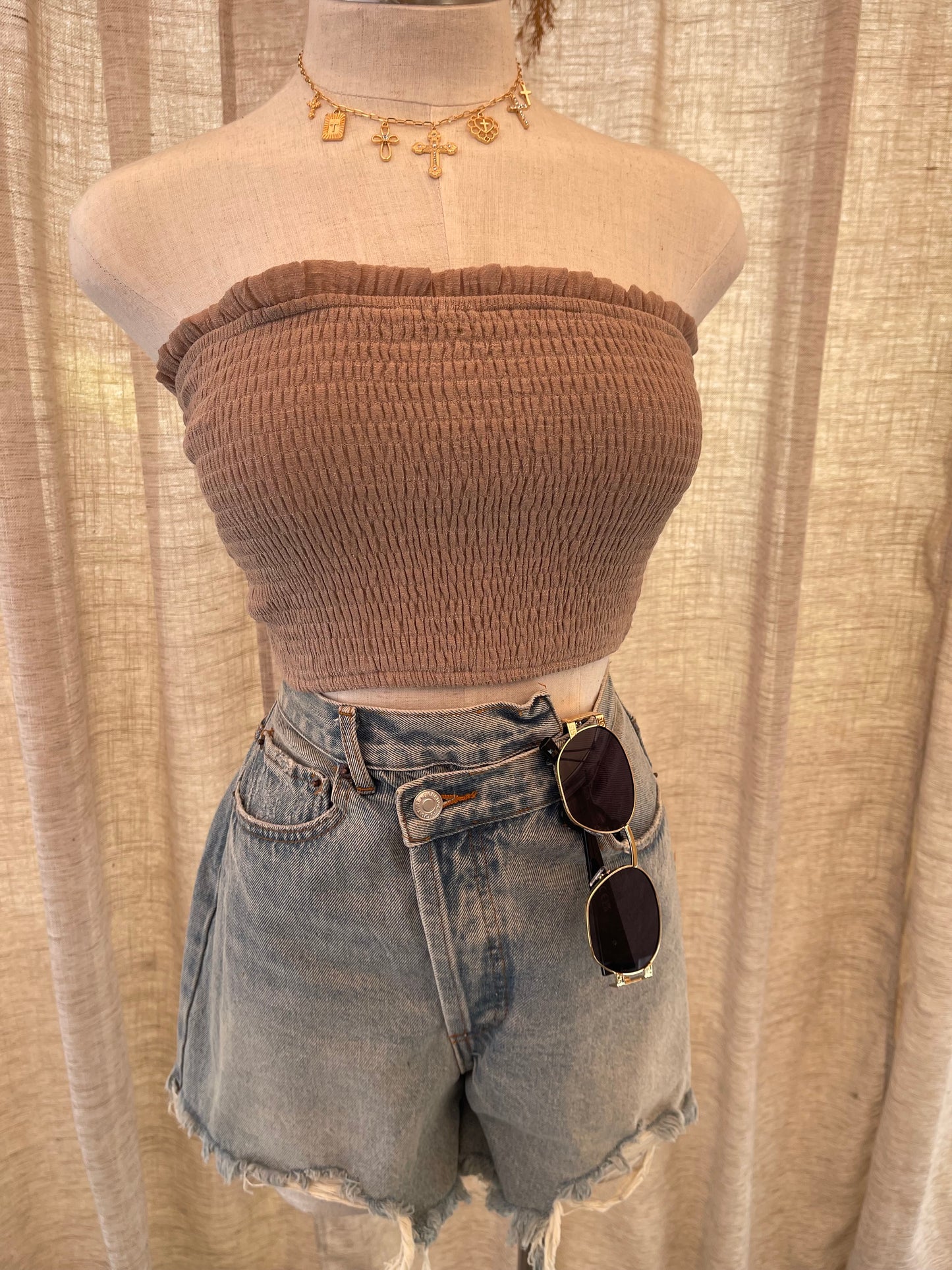 YAYA Top - Taupe- LAST S!!