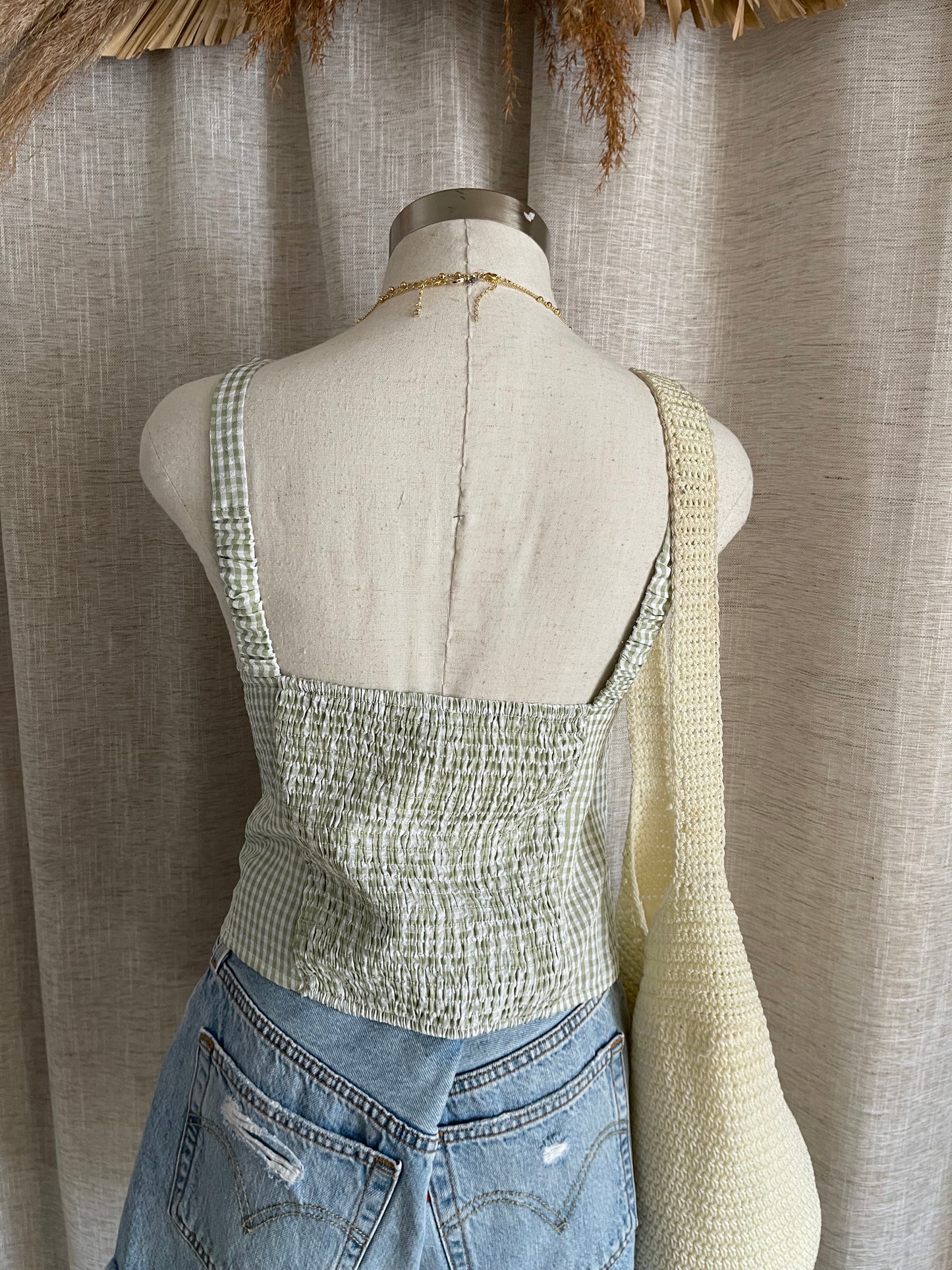 Keep It Sweet Gingham Top - Green