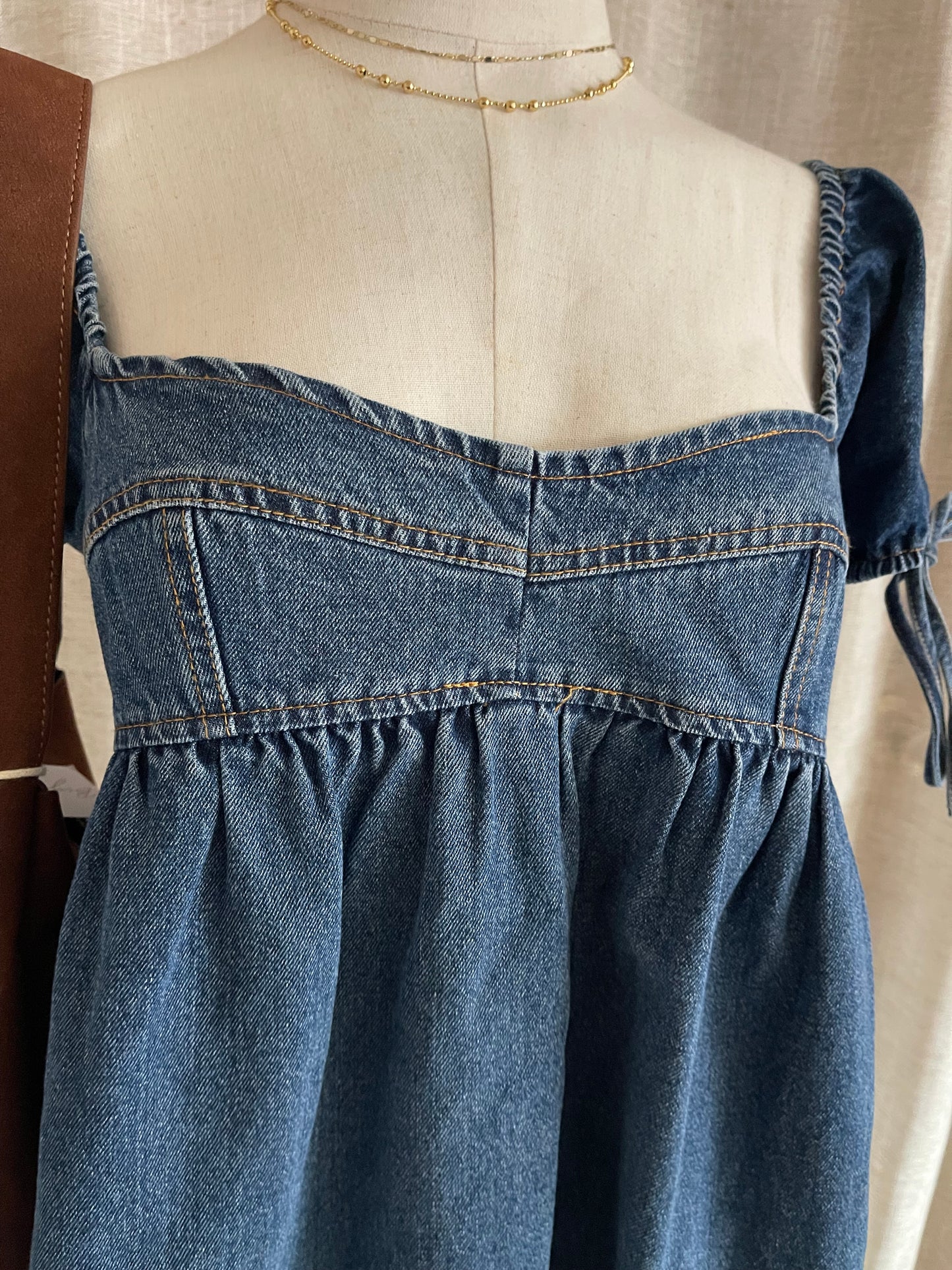 Sunday Picnic Denim Dress- LAST S!