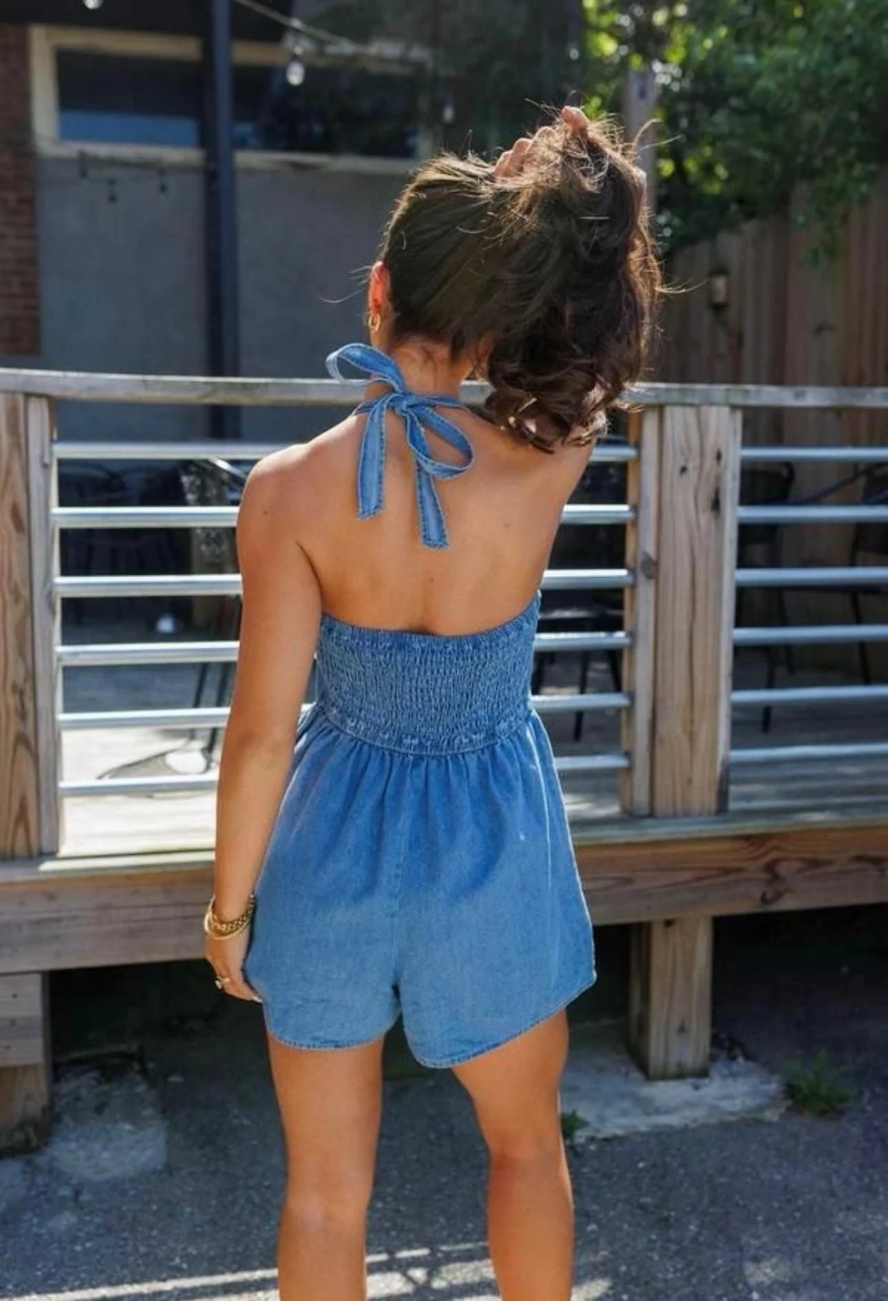 Darling Denim Romper- LAST S!