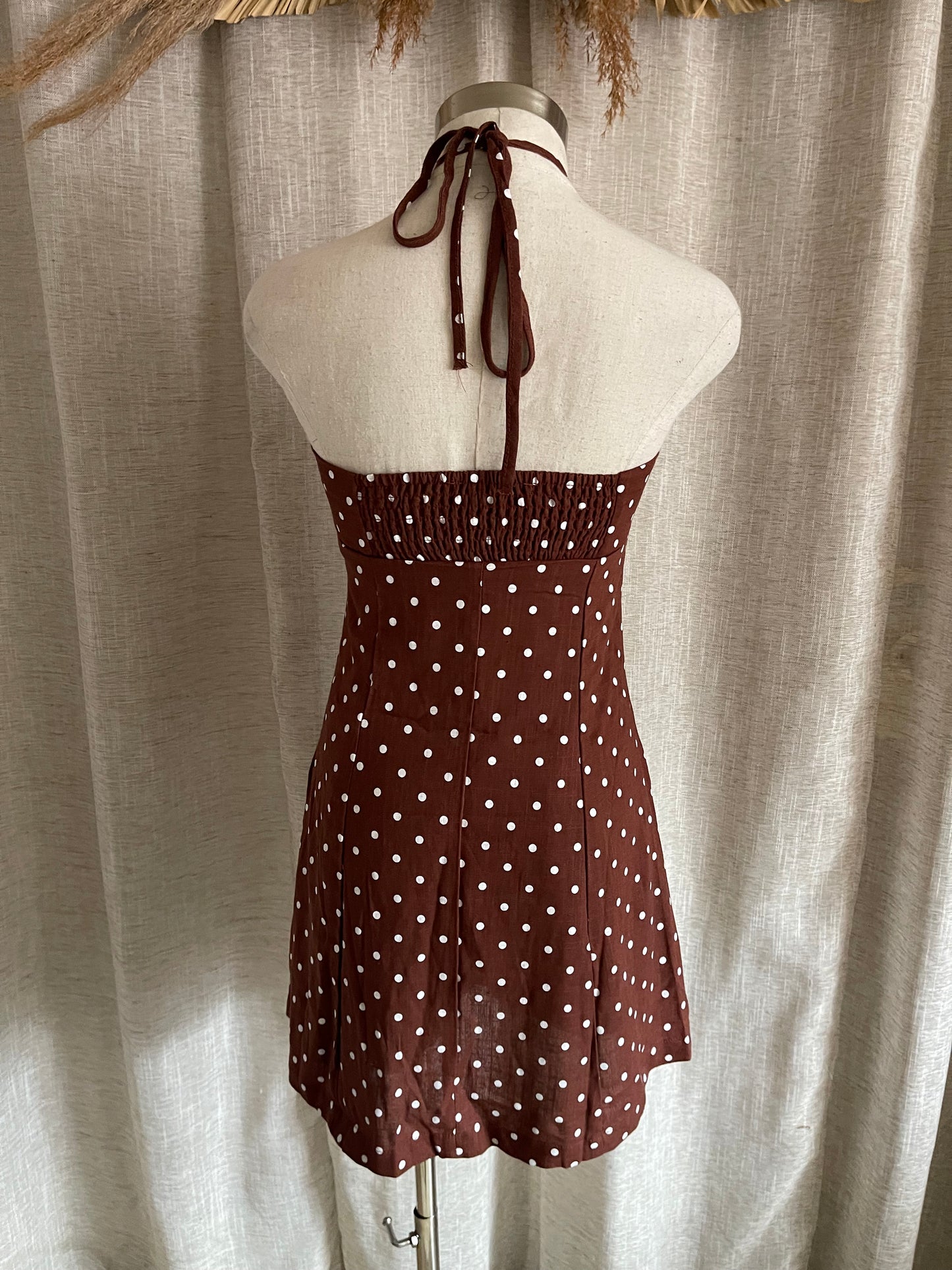 On The Dotted Line Dress - Brown