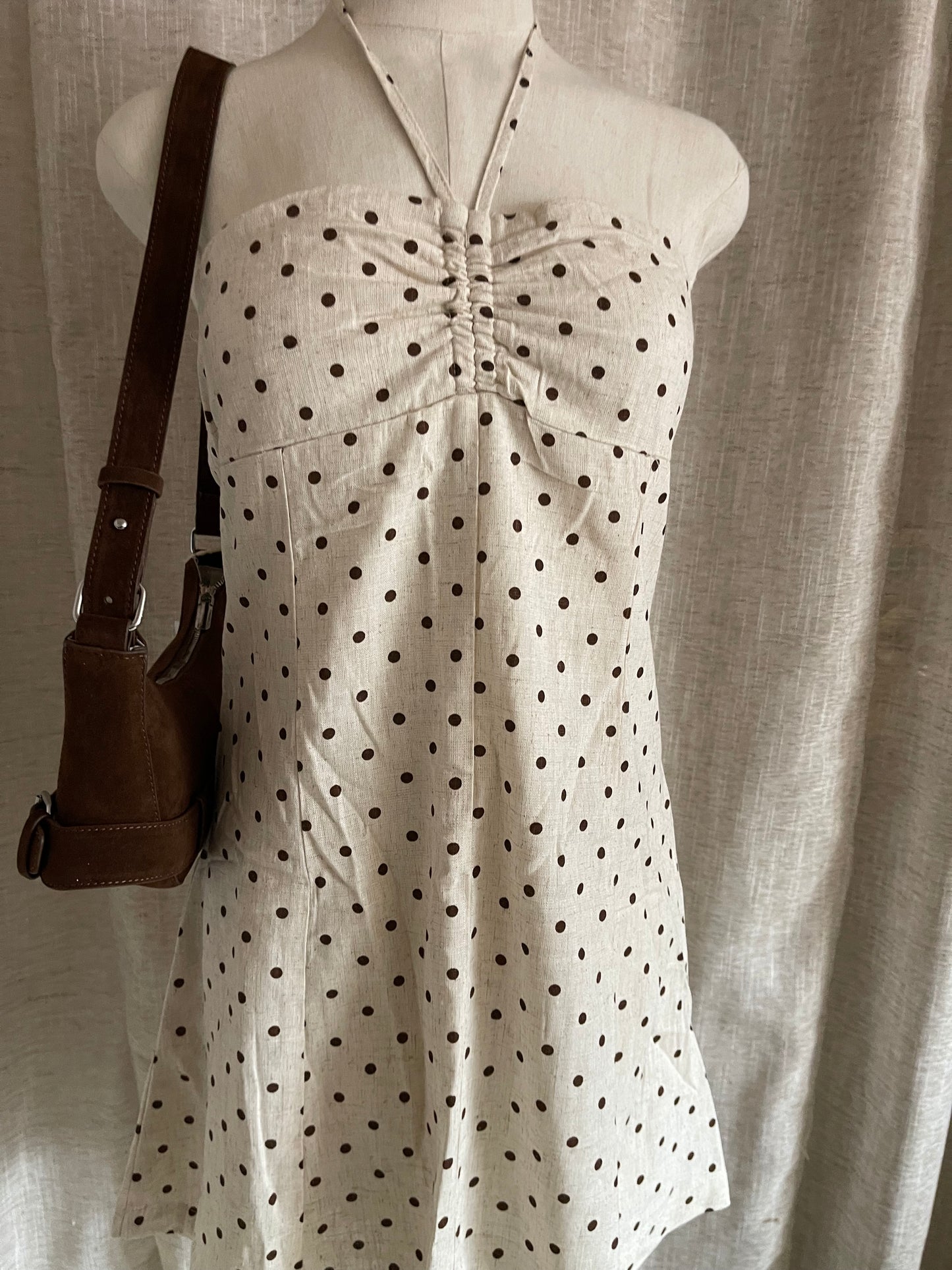 On The Dotted Line Dress - Oatmeal
