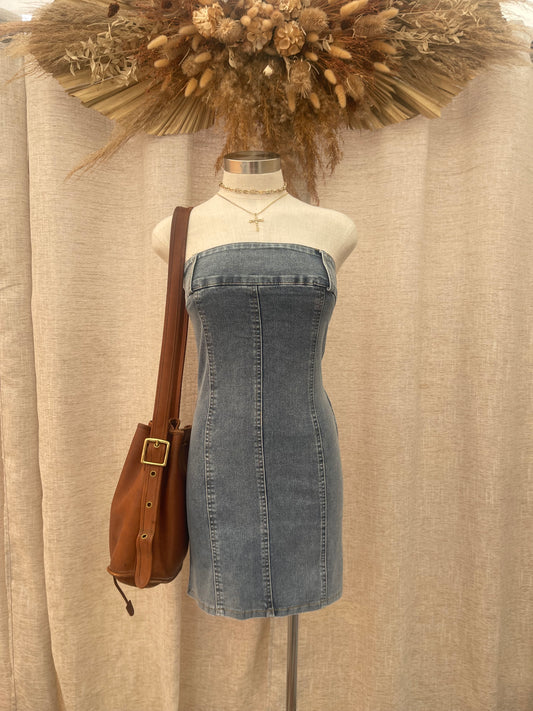Pull Me Close Denim Mini Dress - LAST ONE IN S!!