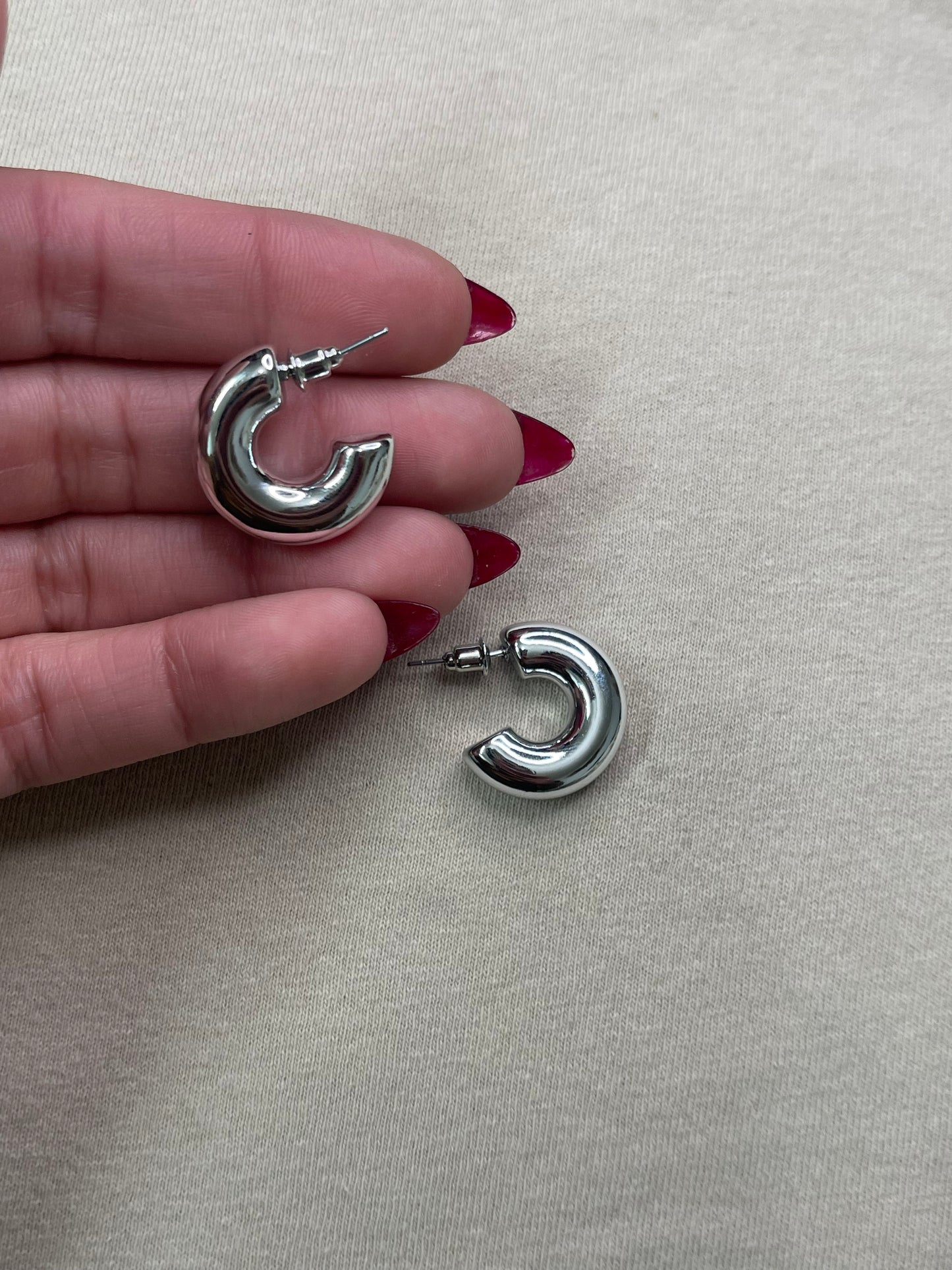 Small Chunky Hoop Earrings