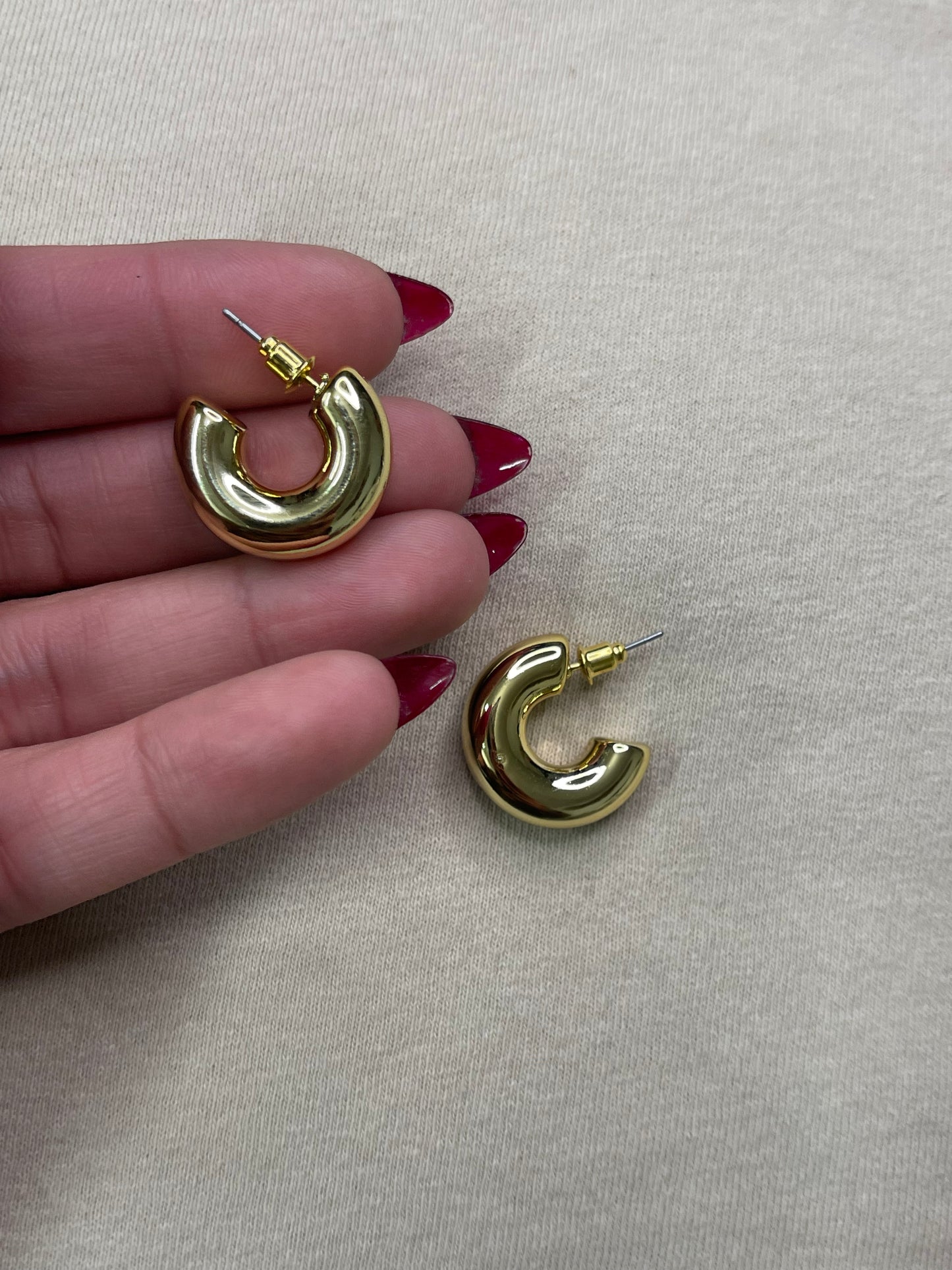 Small Chunky Hoop Earrings