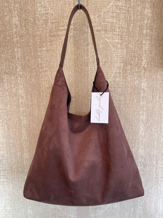 Suede Crescent Tote Bag- RESTOCK