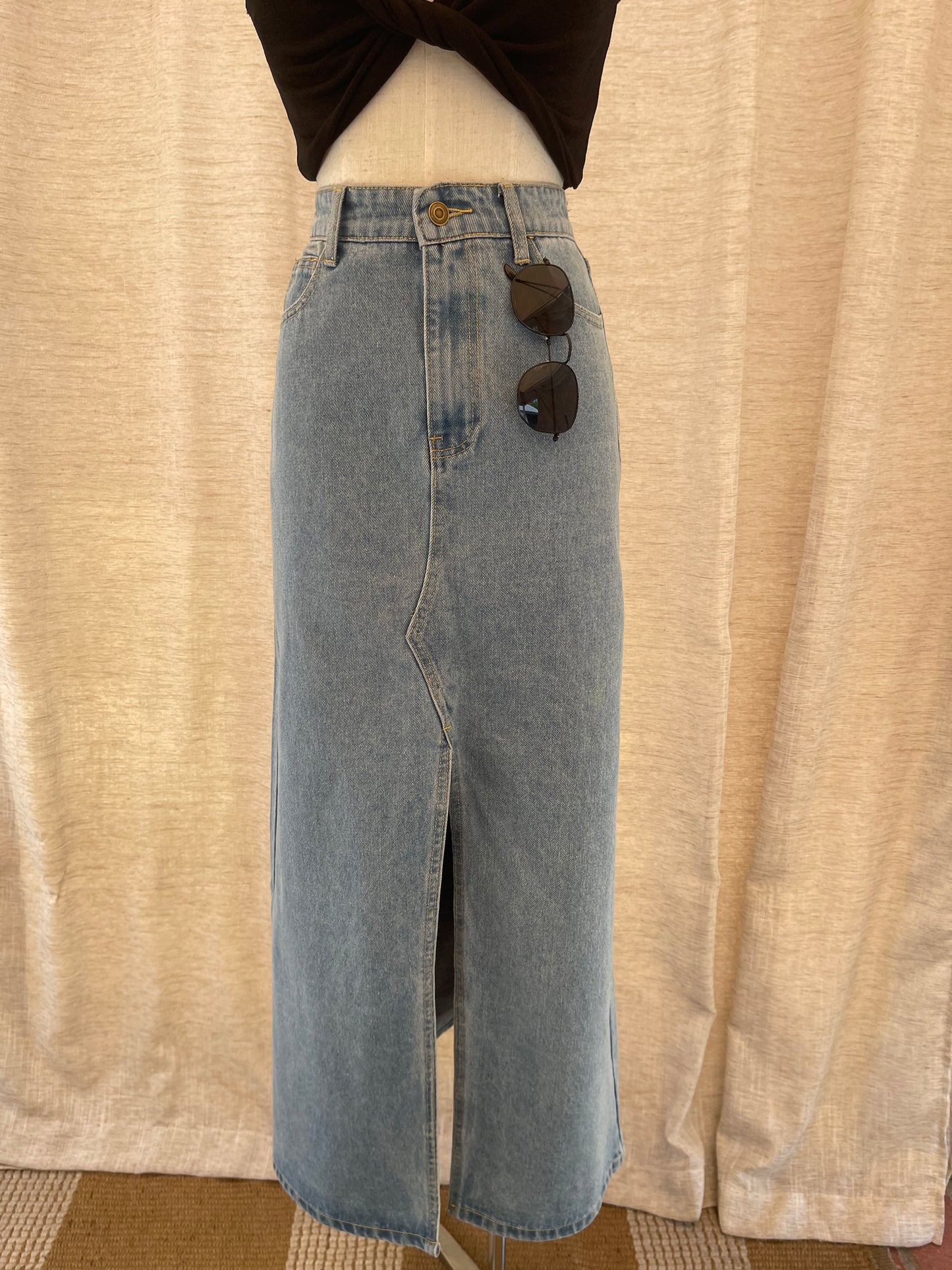 All About The Hype Denim Skirt