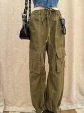 Load image into Gallery viewer, Can’t Compete Cargo Pants- Army Green
