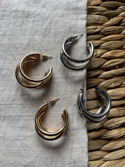 Triple Hoop Earring